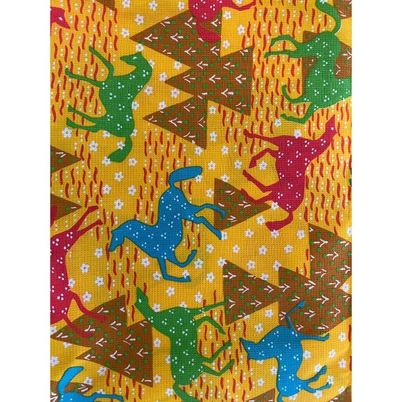 Vintage Accents Vintage Mid Century Modern Blue Red Green Horses On